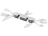 PEARL Camping & Outdoor Klapp-Besteck, 9 in 1, Edelstahl - 4