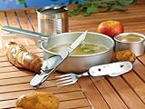 PEARL Camping & Outdoor Klapp-Besteck, 9 in 1, Edelstahl - 5